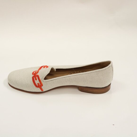 Stubbs & Wootton women's size 7 flax and orange loafers - Picture 12 of 14